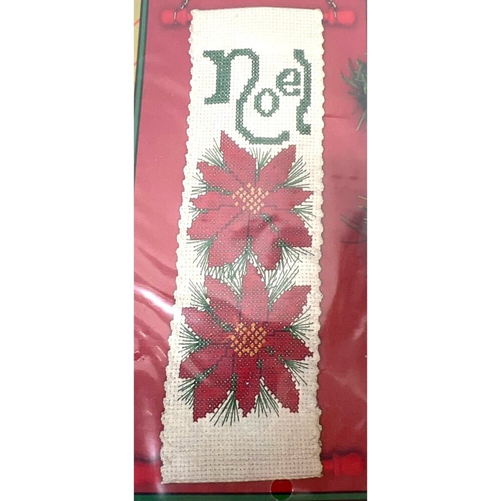 Traditions Holiday Bell Pull Kit Poinsettia Noel Design Embroidery & Needlepoint